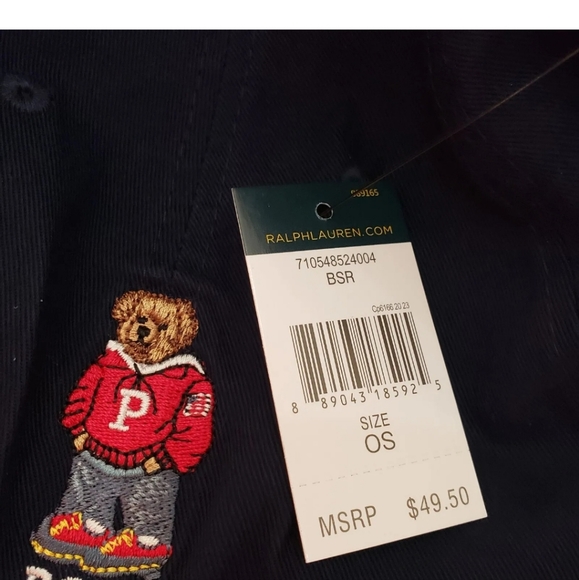 POLO RALPH LAUREN LIMITED VARSITY POLO BEAR 🐻 LOGO NAVY CAP HAT OSFA $49 NWT - Picture 4 of 9